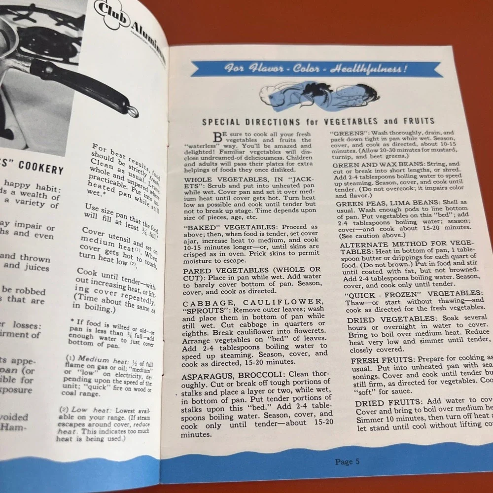 Vtg Club Aluminum Hammercraft Waterless Cookware Recipe Booklet 1950s D5-85M-550